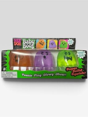 Limited Edition 👻 Needoh Baby Boos ! 🎃Rare Ghost Squishy Nee Doh Pack of 3